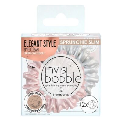 Invisibobble Sprunchie Slim Bella Chrome Rose Gold & Grey 2 Τεμάχια