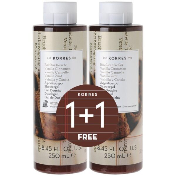 Korres Vanilla Cinnamon 1+1 Δώρο 2x250ml