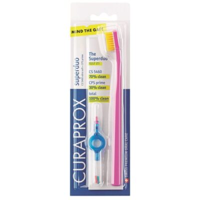 Curaprox Superduo CS 5460 Ultra Soft Πολύ Μαλακή Οδοντόβουρτσα & CPS Prime Mixed Μεσοδόντια Βουρτσάκια