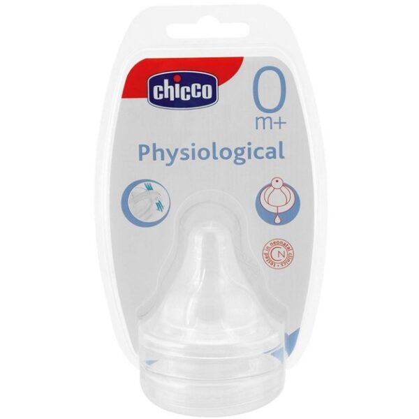 Chicco Θηλή Σιλικόνης Κανονικής Ροής 0m+ 2τμχ