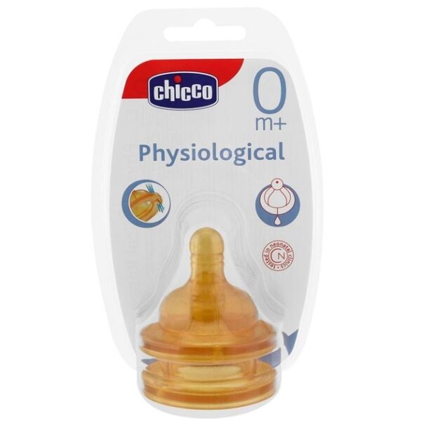 Chicco Θηλή Καουτσούκ Κανονικής Ροής 0m+ 2τμχ