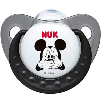 Nuk Trendline Disney Mickey Πιπίλα Σιλικόνης με Κρίκο Γκρι Μεγέθους 2 (6-18 Μηνών) 1τμχ