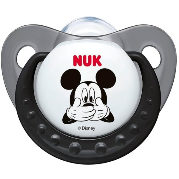 Nuk Trendline Disney Mickey Πιπίλα Σιλικόνης με Κρίκο Γκρι Μεγέθους 2 (6-18 Μηνών) 1τμχ