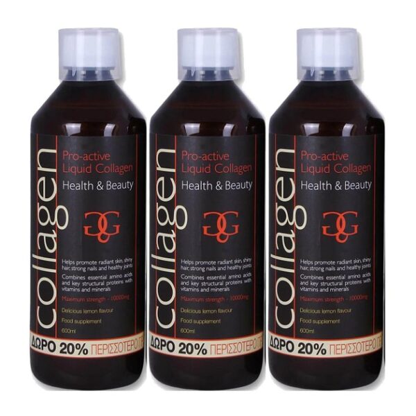 Collagen ProActive Πακέτο Προσφοράς Πόσιμο Κολλαγόνο 3x500ml Δώρο 20% Επιπλέον Ποσότητα