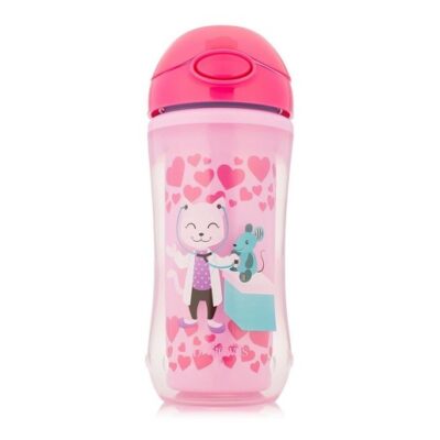 Dr Brown's Insulated Straw Cup Κύπελλο Θερμός με Καλαμάκι TC01020 από 12 Μηνών σε Ροζ Χρώμα 300ml