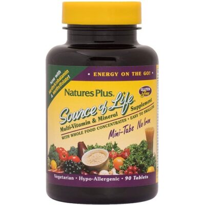 Nature's Plus Source Of Life Mini-Tabs No Iron Συμπλήρωμα Διατροφής για Τόνωση & Ενέργεια του Οργανισμού 90 Tabs