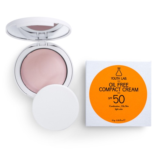Youth Lab. Oil Free Compact Cream Spf50 Light Color Αντηλιακή Κρέμα σε Μορφή Compact Makeup για Μικτή - Λιπαρή Επιδερμίδα 10g