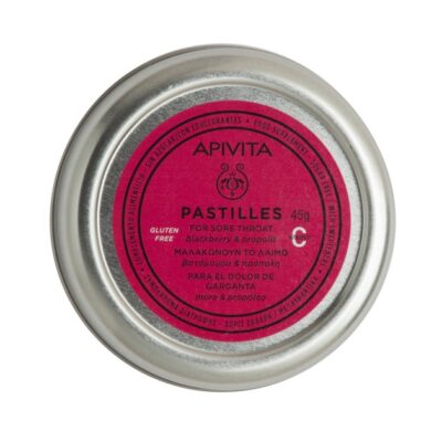 Apivita Pastilles For Sore Throat with Blackberry & Propolis 45g