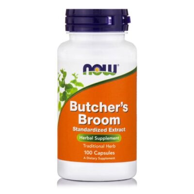 Now Foods Butcher's Broom 500mg Φυτικό Συμπλήρωμα Διατροφής που Συμβάλλει στην Υγεία του Κυκλοφοριακού Συστήματος 100 Caps