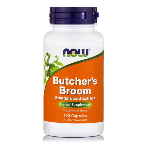 Now Foods Butcher's Broom 500mg Φυτικό Συμπλήρωμα Διατροφής που Συμβάλλει στην Υγεία του Κυκλοφοριακού Συστήματος 100 Caps