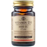 Solgar Vitamin D3 1000iu (25μg) 100 Chewable Tabs