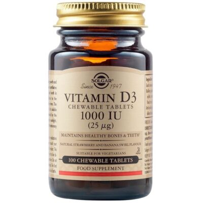 Solgar Vitamin D3 1000iu (25μg) 100 Chewable Tabs