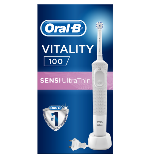 Oral-B Vitality 100 Sensi Ultra Thin Box Ηλεκτρική Οδοντόβουρτσα για Ευαίσθητα Δόντια & Ούλα με Ενσωματωμένο Χρονόμετρο 2 Λεπτών