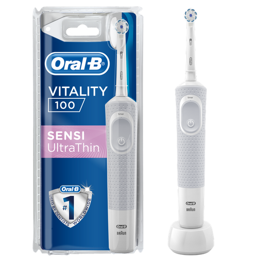 Oral-B Vitality 100 Sensi Ultra Thin Ηλεκτρική Οδοντόβουρτσα για Ευαίσθητα Δόντια & Ούλα με Ενσωματωμένο Χρονόμετρο 2 Λεπτών