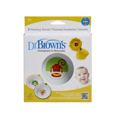 Dr Brown's Feeding Bowls 13/730 Μπωλ Φαγητού με Αντιολισθητική Βάση από 6 Μηνών 2 Τεμάχια