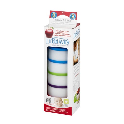 Dr Brown's Snack-A-Pillar 765 Κυπελλάκια Αποθήκευσης Φαγητού από 6 Μηνών 4 Τεμάχια
