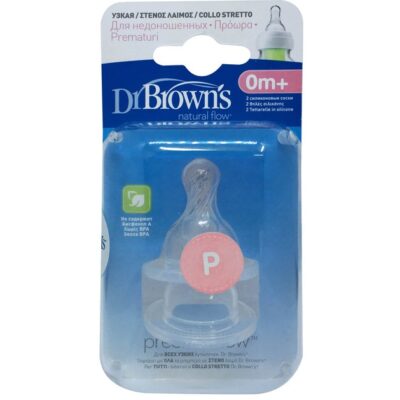 Dr. Brown's Natural Flow Preemie Flow Θηλές Σιλικόνης για Στενό Μπουκάλι