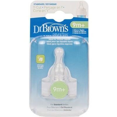 Dr. Brown's Natural Flow Κοπή Σχήματος Y Θηλές Σιλικόνης Για Στενό Μπουκάλι 9m+