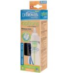 Dr. Brown’s Natural Flow Γυάλινο Μπιμπερό με Φαρδύ Λαιμό με Θηλή Σιλικόνης 270ml WB 9100