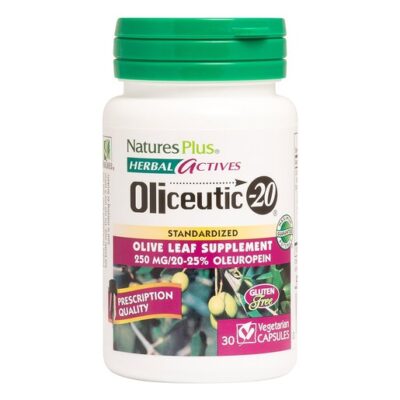 Nature's Plus Herbal Actives Oliceutic 20 Συμπλήρωμα Διατροφής Εκχύλισμα Φύλλων Ελιάς 250 mg 30caps