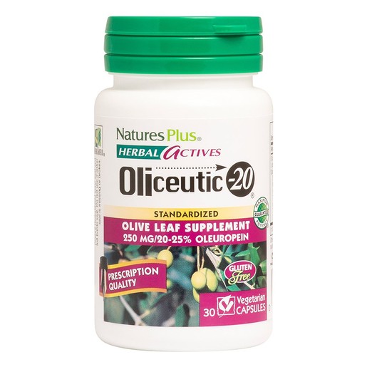Nature's Plus Herbal Actives Oliceutic 20 Συμπλήρωμα Διατροφής Εκχύλισμα Φύλλων Ελιάς 250 mg 30caps