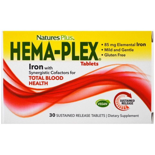 Nature's Plus Hema-Plex Συμπλήρωμα Διατροφής με Εξαιρετική Φόρμουλα για τη Βελτίωση της Ποιότητας του Αίματος 30caps