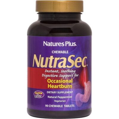 Nature's Plus Nutrasec Chewable Φόρμουλα για Προστασία από την Γαστροοισοφαγική Παλινδρόμηση σε Μασώμενα Δισκία 90tabs