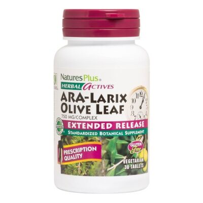Nature's Plus Herbal Actives Ara-Larix Olive Leaf Complex 750mg Συμπλήρωμα Διατροφής για Ενίσχυση Ανοσοποιητικού 30tabs