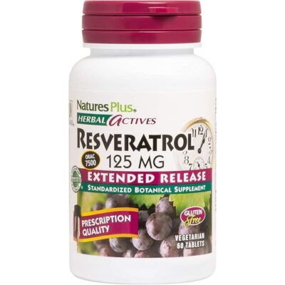 Nature's Plus Resveratrol 125 mg Extended Release Συμπλήρωμα Διατροφής με Ισχυρή Αντιοξειδωτική Δράση Tablets