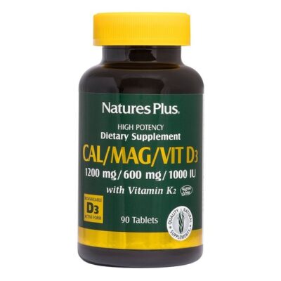 Nature's Plus Cal/Mag/Vit D3 With Vitamin K2 Συμπλήρωμα Διατροφής για την Υγεία των Οστών 90tabs