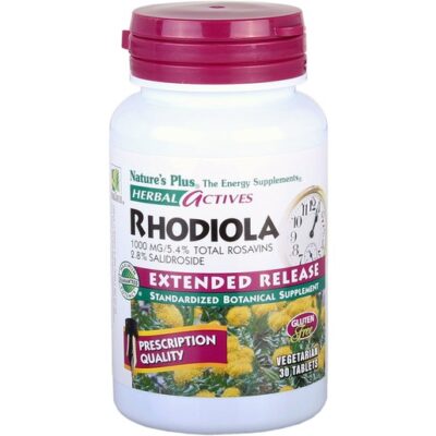 Nature's Plus Rhodiola 1000 mg Extended Release Συμπλήρωμα Διατροφής για τη Βελτίωση της Συγκέντρωσης & της Μνήμης 30 V.Tabs