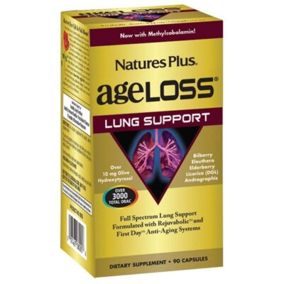 Nature's Plus Ageloss Lung Support Συμπλήρωμα Διατροφής για την Υποστήριξη των Πνευμόνων 90 Κάψουλες