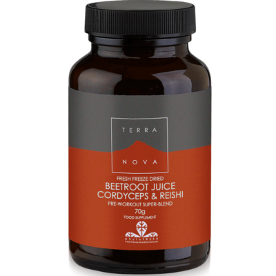 Terranova Beetroot Juice Cordyceps & Reishi Μοναδική Σύνθεση απο Παντζάρια για Ισχυρή Αντοχή και Ενέργεια με Διάρκεια 70gr