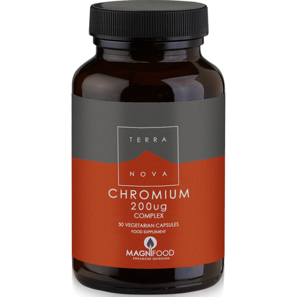 Terranova Chromium 200ug Complex Χρώμιο Πικολινικό για Καλύτερο Γλυκαιμικό Έλεγχο 50caps