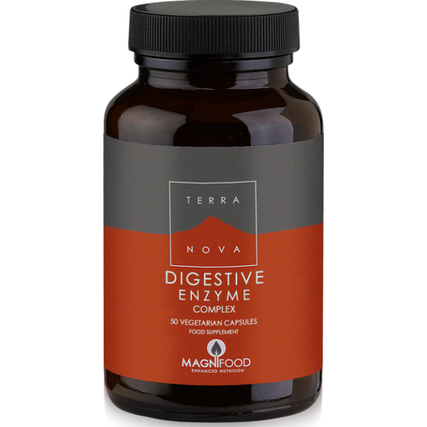 Terranova Digestive Enzyme Complex Το Μόνο με 11 Απαραίτητα Πεπτικά Ένζυμα για Σωστή Πεπτική Λειτουργία 50caps