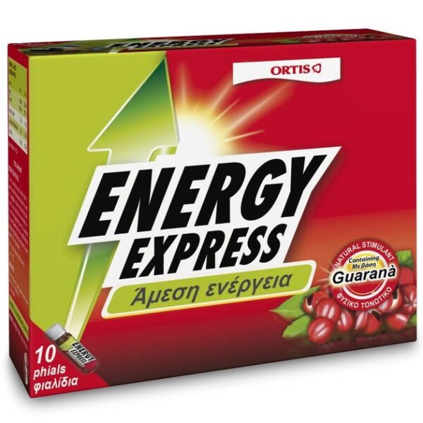 Ortis Energy Express Guarana Συμπλήρωμα Διατροφής για Άμεση Ενέργεια & Τόνωση 10x15ml