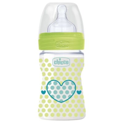 Chicco Well Being Πλαστικό Μπιμπερό με Θηλή Σιλικόνης 0m+ 150ml