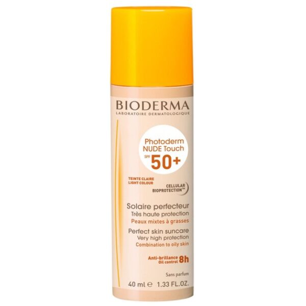 Bioderma Photoderm Nude Touch Light Color Spf50+ Ανάλαφρη Υφή με Πολύ Υψηλή Αντηλιακή Προστασία για ματ Ομοιόμορφη Κάλυψη 40ml