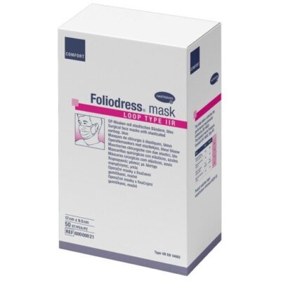 Hartmann Foliodress 3ply Medical Face Mask Loop Type IIR Χειρουργικές Μάσκες Προσώπου με Λάστιχο & Μεταλλικό Έλασμα 5x10 Τεμάχια