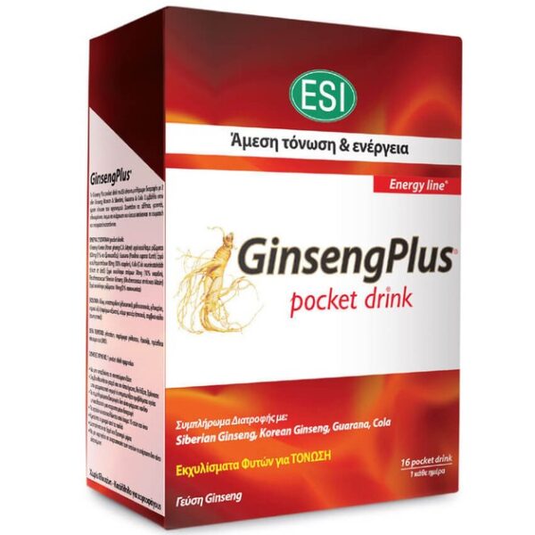 ESI Ginseng Plus Pocket Drink Συμπλήρωμα Διατροφής για Τόνωση 16x10ml