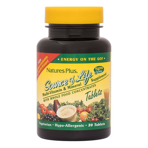 Nature's Plus Source of Life Πολυβιταμίνη με 56 Φυτικά Συστατικά 30 tabs
