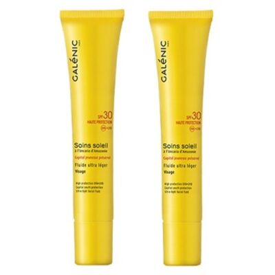 Galenic Soins Soleil Fluide Non Gras Λεπτόρρευστη Μη Λιπαρή Κρέμα Για Το Πρόσωπο Spf30 1+1 ΔΩΡΟ 2χ40ml