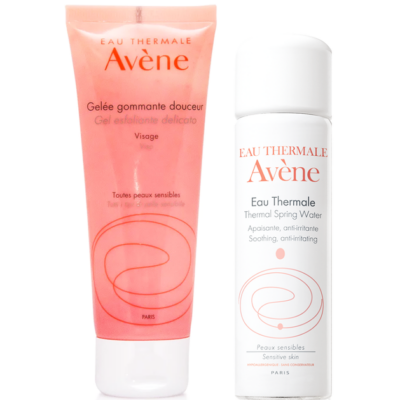 Avene Gelee Gommante Douceur Απαλό Απολεπιστικό Προσώπου 75ml & Δώρο Eau Thermale Ιαματικό Νερό 50ml