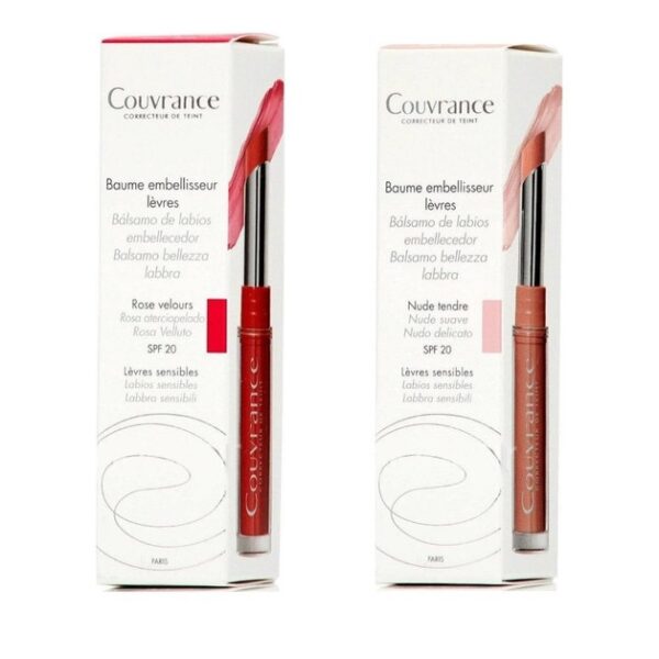 Avene Πακέτο Προσφοράς Couvrance Baume Embellisseur Levres Spf20 Βελούδινο Ροζ 3gr & Απαλό Nude 3gr 1+1 Δώρο
