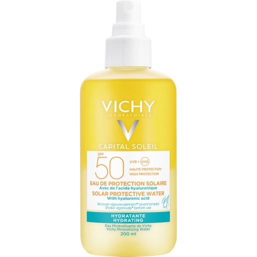 Vichy Capital Soleil Solar Protective Water With Hyaluronic Acid Spf50 Νερό Υψηλής Προστασίας από τον Ήλιο με Υαλουρονικό 200ml