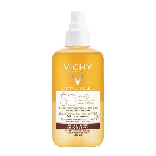 Vichy Ideal Soleil Solar Protective Water With Beta Carotene Spf50 Νερό Υψηλής Προστασίας από τον Ήλιο με Βήτα Καροτίνη 200ml