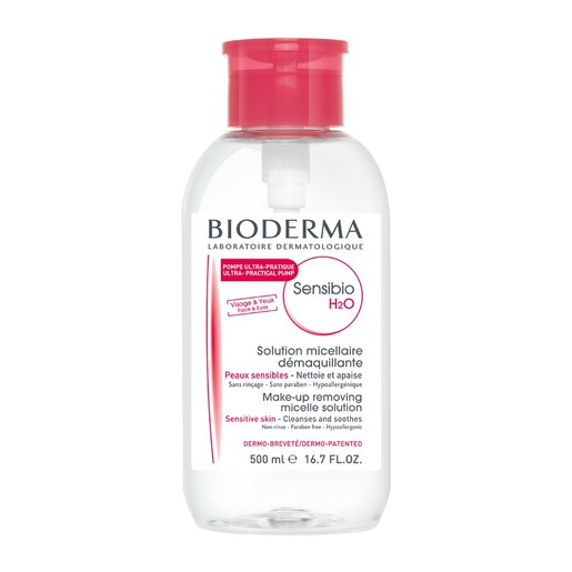 Bioderma Sensibio H2O Διάλυμα Καθαρισμού και Ντεμακιγιάζ Προσώπου με Αντίστροφη Αντλία 500ml