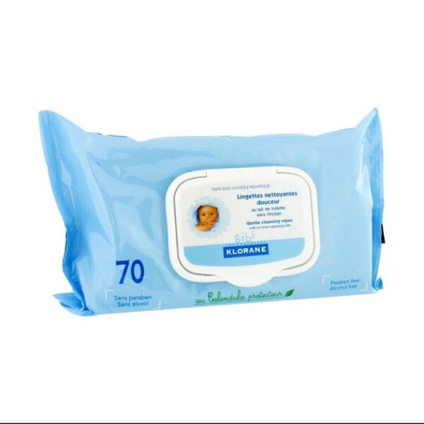 Klorane Bebe Lingettes Nettoyantes Doucer 70 Τεμάχια