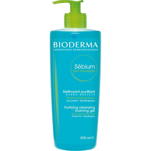 Bioderma Sebium Gel Moussant Απαλό Αφρίζον Τζελ Καθαρισμού για Μικτές & Λιπαρές Επιδερμίδες 500ml