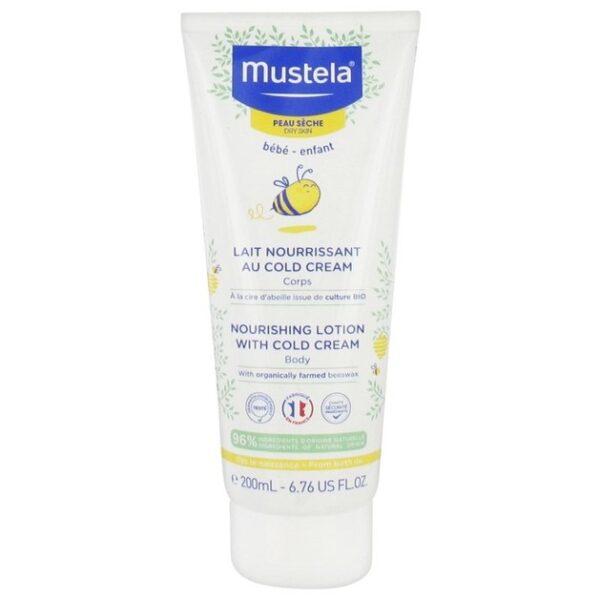 Mustela Nourishing Lotion With Cold Cream Βρεφικό-Παιδικό Γαλάκτωμα Σώματος για Ξηρό Δέρμα με Βιολογικό Κερί Μέλισσας 200ml